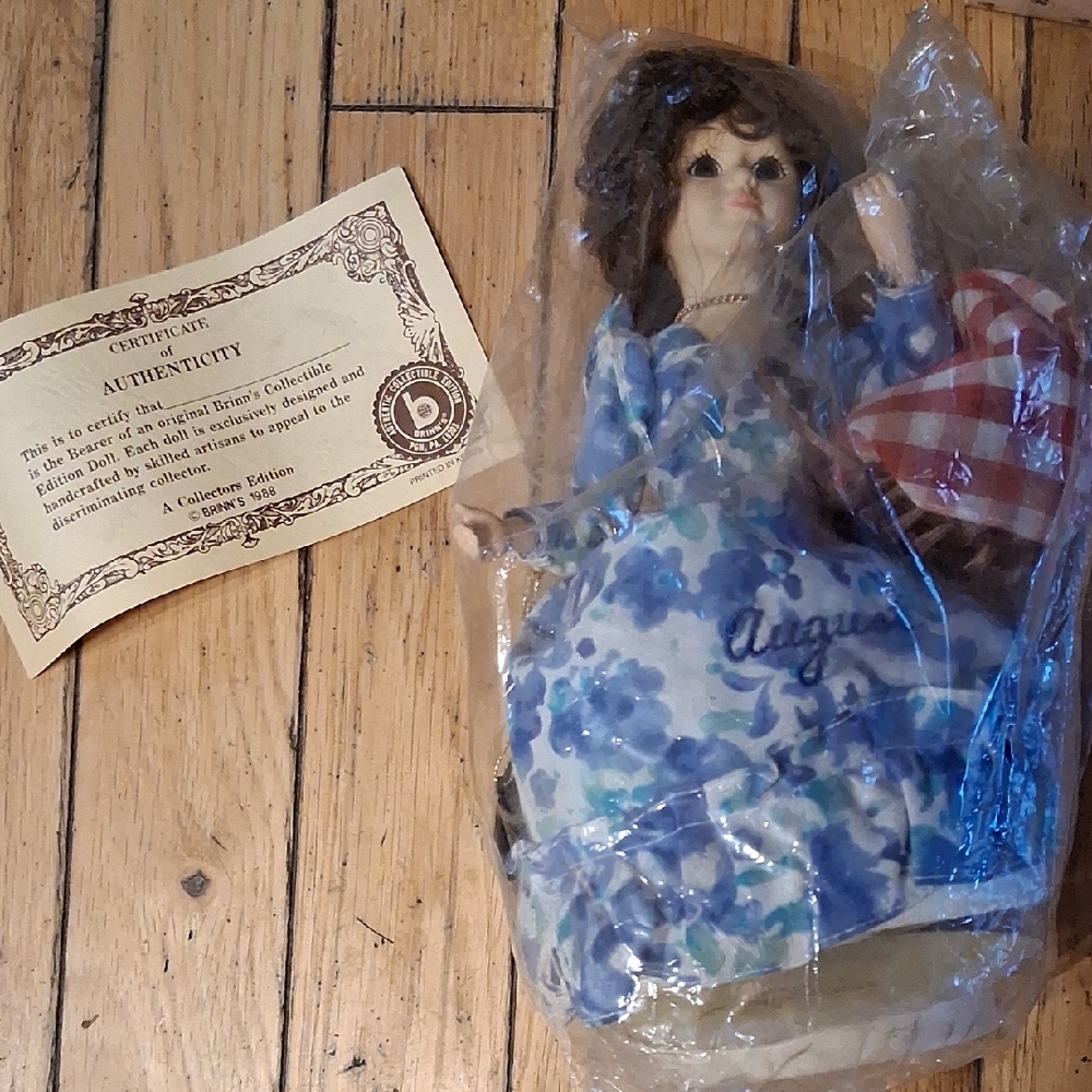 Vintage Brinn's Musical Calendar Miss August Doll